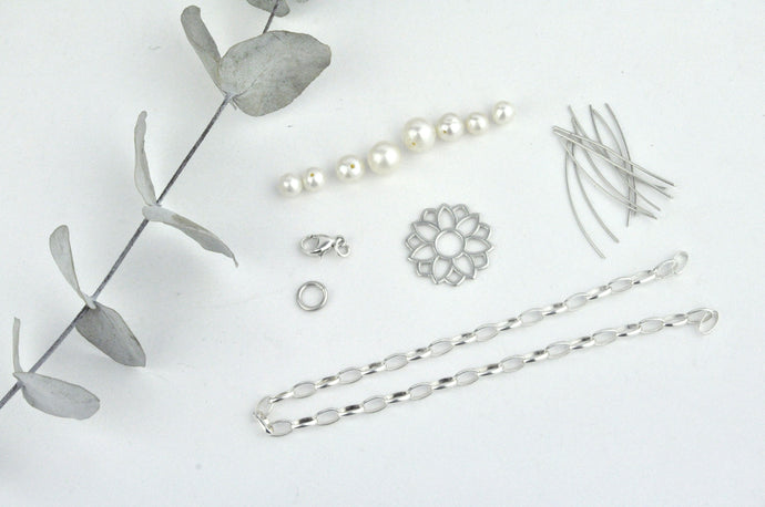 Tutorial videos for DIY Silver Pearl Bracelet