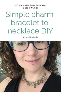Simple charm bracelet to necklace DIY