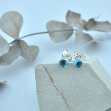 Blues and Greens Gemstone silver studs