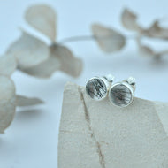 Rutile Quartz 6mm cabochon silver studs