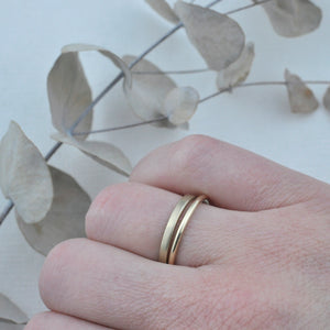 18ct Green gold flat 2mm minimal ring
