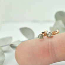 3mm cognac diamond 9ct rose gold claw studs