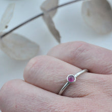 Pinks and Reds Stacking silver gemstone rings