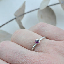 Pinks and Reds Stacking silver gemstone rings
