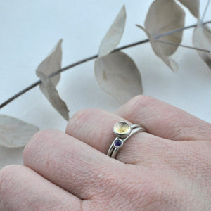 Yellows and purples Stacking silver gemstone rings