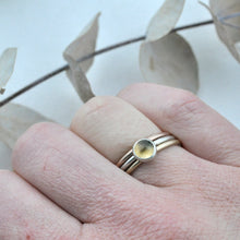 Yellows and purples Stacking silver gemstone rings