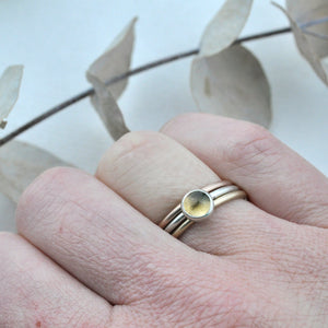 Yellows and purples Stacking silver gemstone rings