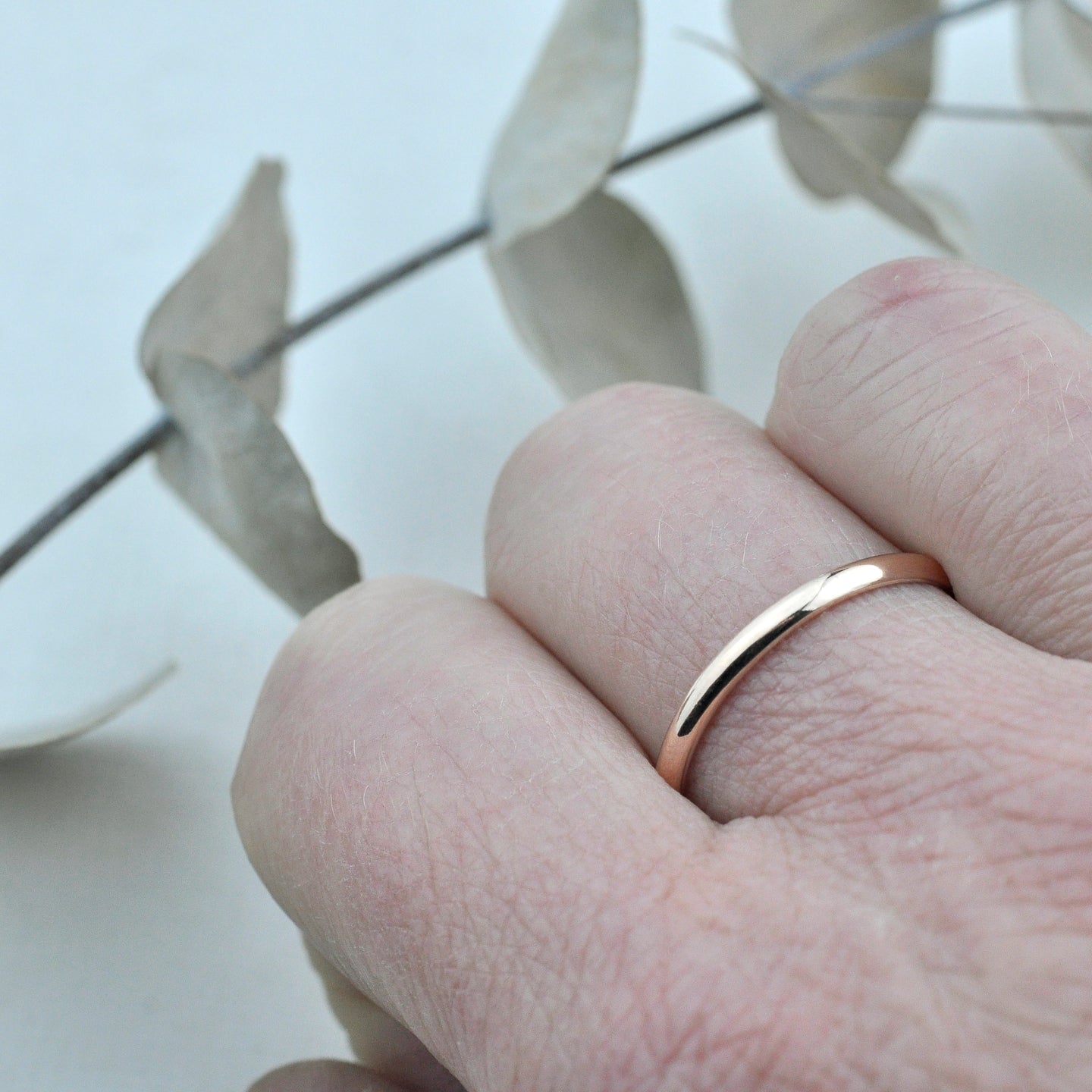 9ct Rose gold half round 2.5mm minimal ring