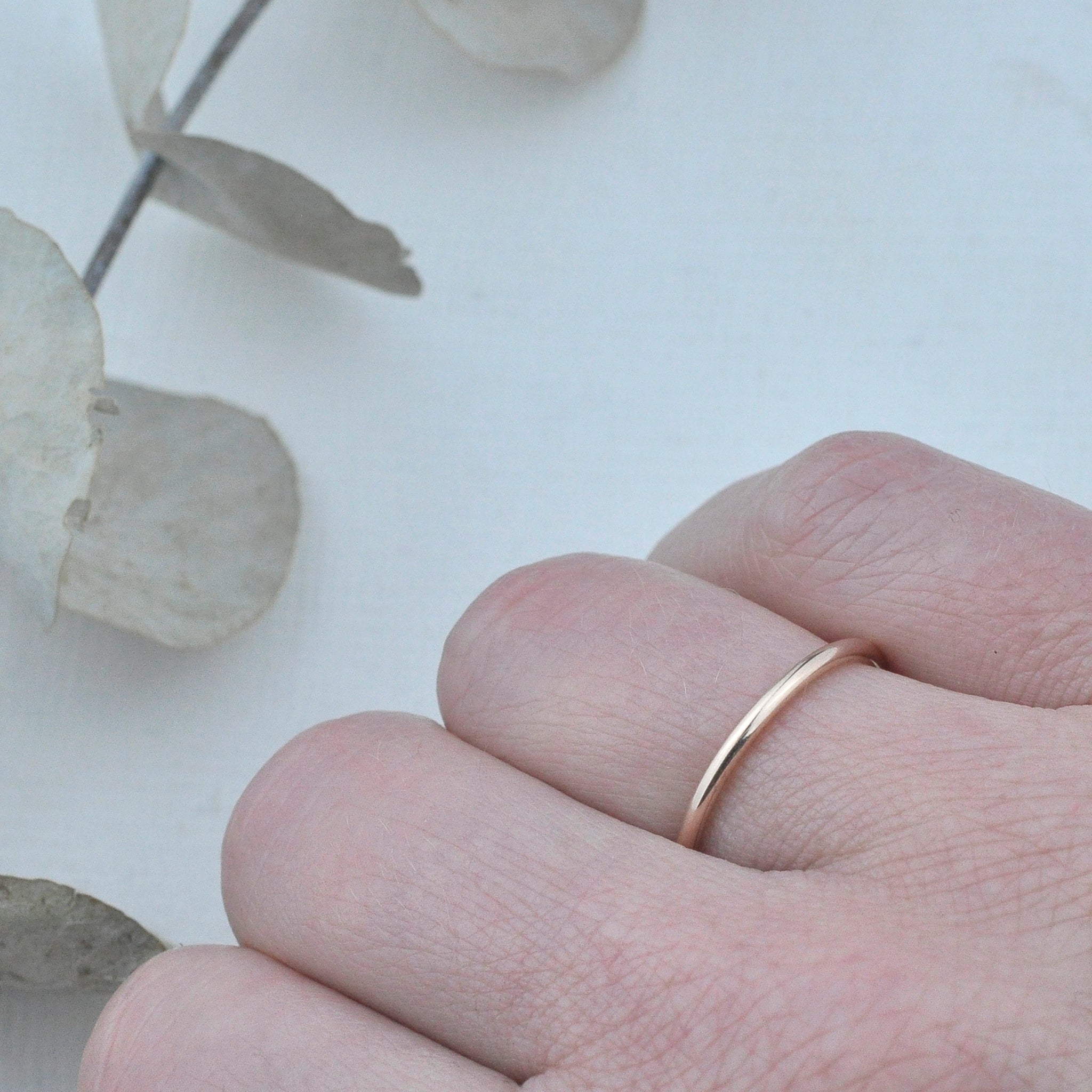 Thin rose gold shop ring