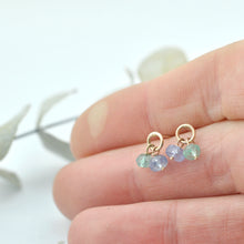 Tanzanite and Apatite 9ct Rose gold circle studs