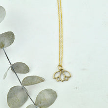 9ct Yellow Gold Minimal Lotus necklace.