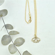 9ct Yellow Gold Minimal Lotus necklace.