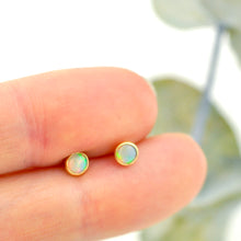 Australian Opal 14ct yellow gold screw back earrings