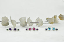 Amethyst colour pop silver studs