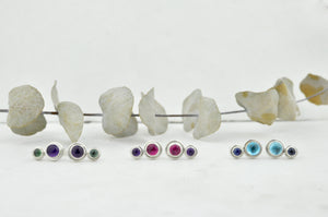 Amethyst colour pop silver studs