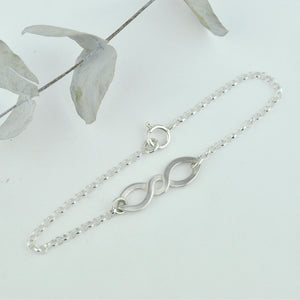 Double twist Infinity Silver bracelet