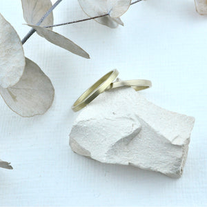 18ct Green gold flat 2mm minimal ring