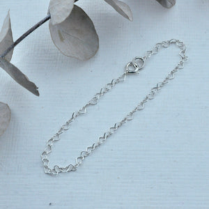 Heart Sterling silver chain bracelet