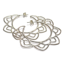 Large Mandala Silver hoops