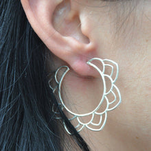 Large Mandala Silver hoops