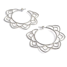 Large Mandala Silver hoops