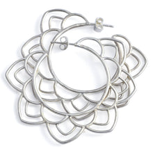 Large Mandala Silver hoops