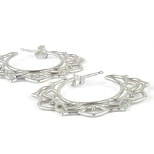 Mandala Silver Hoops