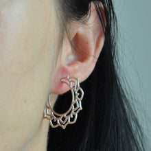 Mandala Silver Hoops