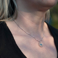 November birthstone 9kt Yellow gold necklace, Lotus flower,  Citrine or Topaz.
