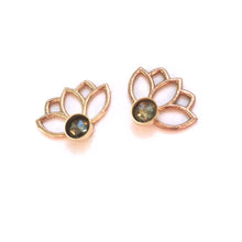 14kt Yellow Gold Diamond Lotus studs
