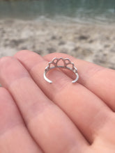 Toe ring, recycled sterling silver lotus tiara.