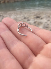 Toe ring, recycled sterling silver lotus tiara.