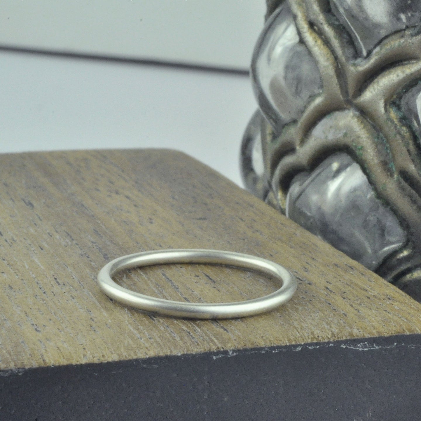 Silver plain sample ring for sizing