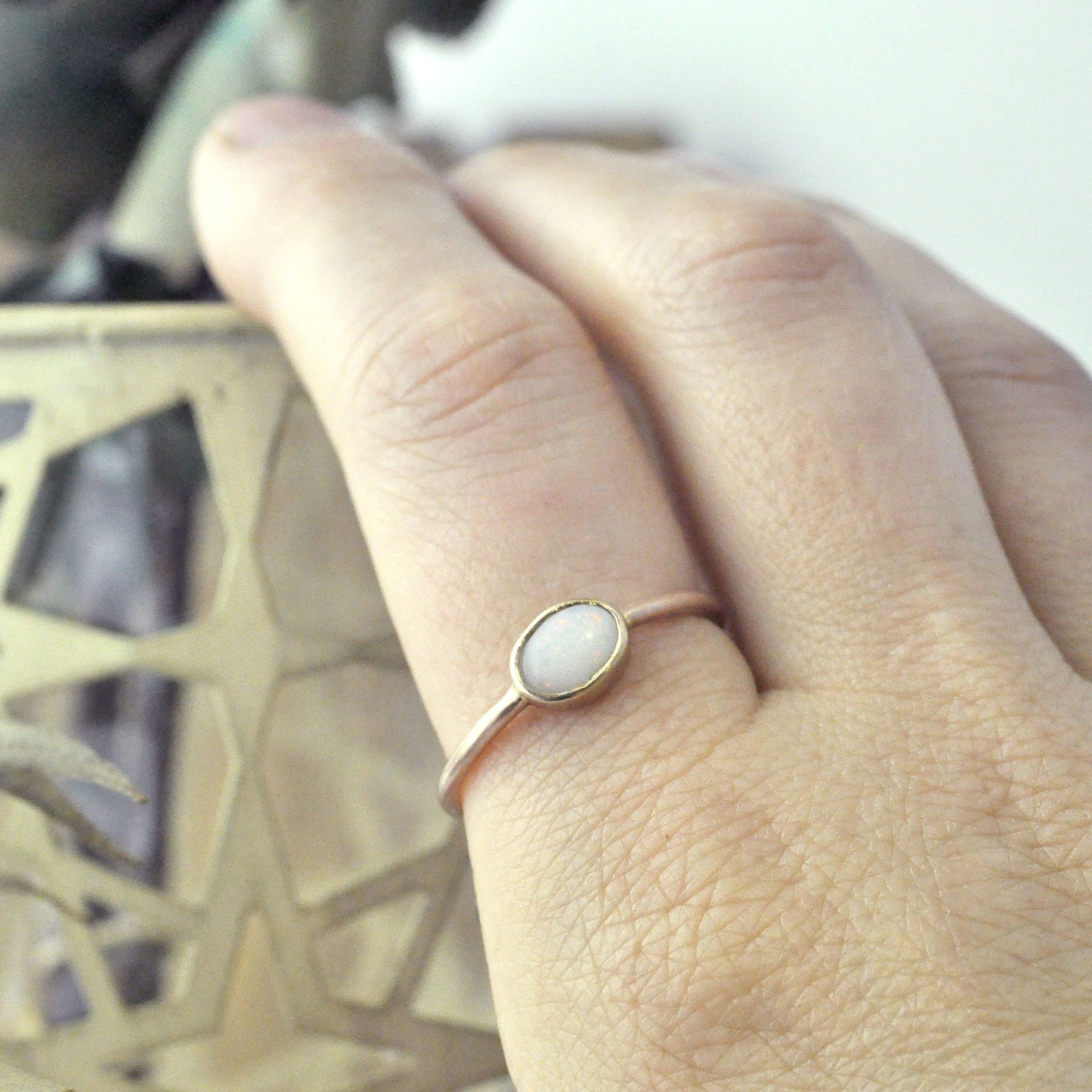 9ct Rose Gold Opal Ring