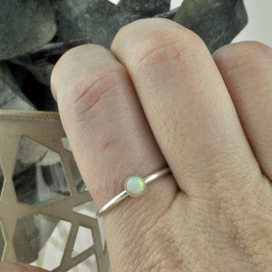 Australian solid Opal Silver Sun fitted ring set.