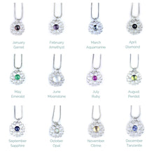 Lotus flower Birthstone Silver pendant, all months