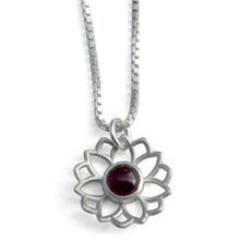 Lotus flower Birthstone Silver pendant, all months
