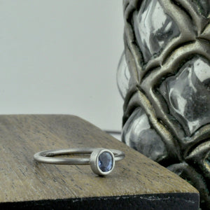 Platinum Blue Oval Sapphire ring.