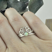 Australian solid Opal Silver Sun fitted ring set.