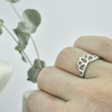 Fitted Tiara Diamond silver ring set