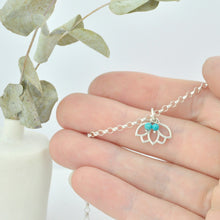 Turquoise December birthstone minimal Sterling Silver bracelet