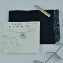 Black Spinel August Birthstone sterling silver bracelet with Lotus petal charm.