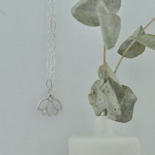Natural Sapphire sterling silver minimal layering necklace with Lotus petal, September Birthstone