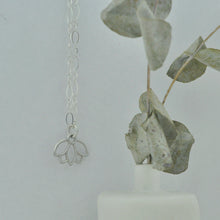 Customise Birthstone sterling silver necklace with Lotus petal charm.