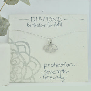 Citrine November Birthstone sterling silver Lotus charm necklace