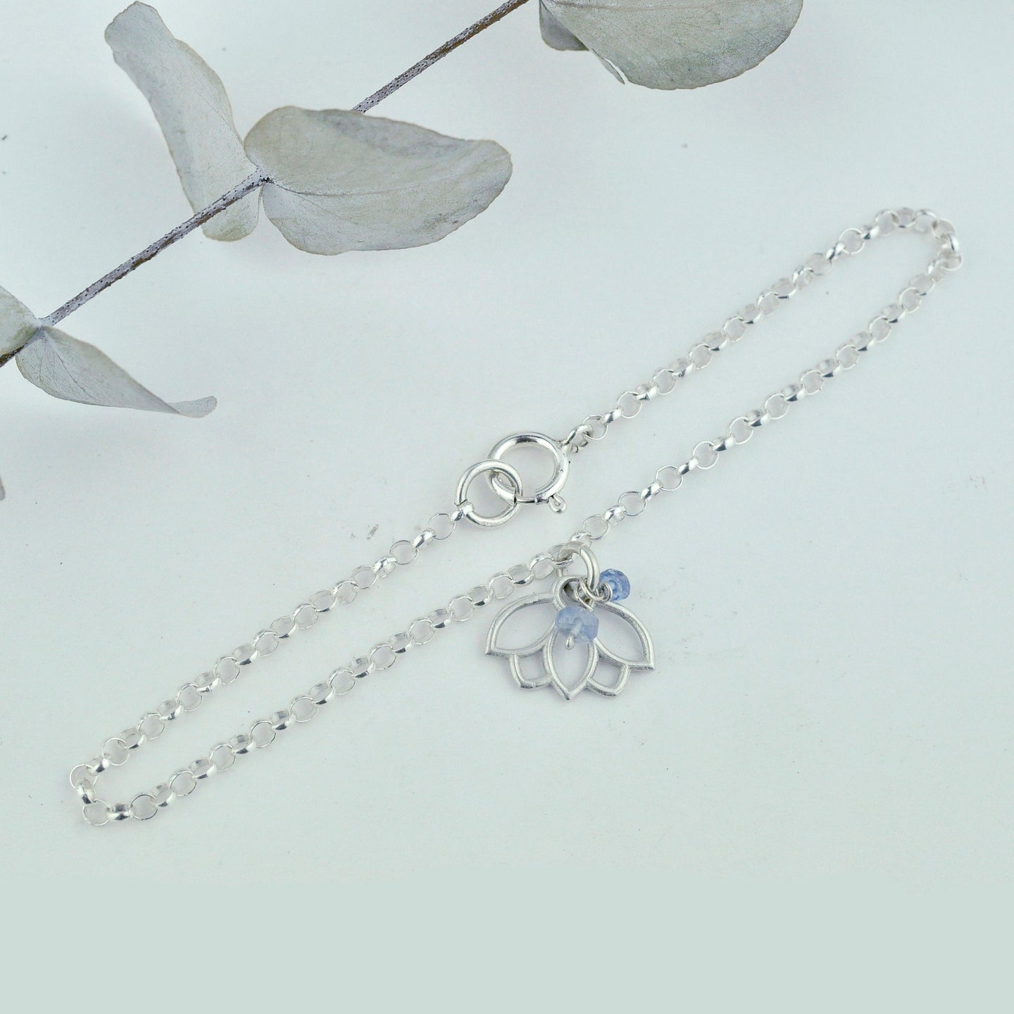 Tanzanite December birthstone minimal Sterling Silver bracelet