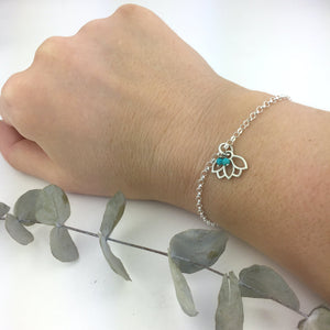 Tanzanite December birthstone minimal Sterling Silver bracelet