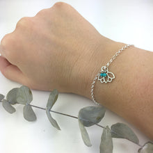 Turquoise December birthstone minimal Sterling Silver bracelet