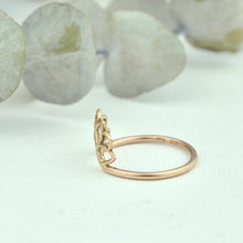 9ct Rose gold fitted Lotus ring.