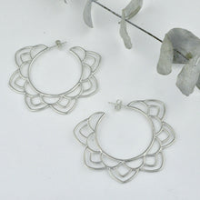 Large Mandala Silver hoops